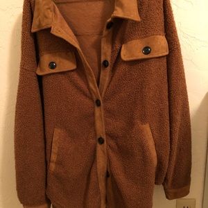 SHEIN Oversized Teddy Shacket